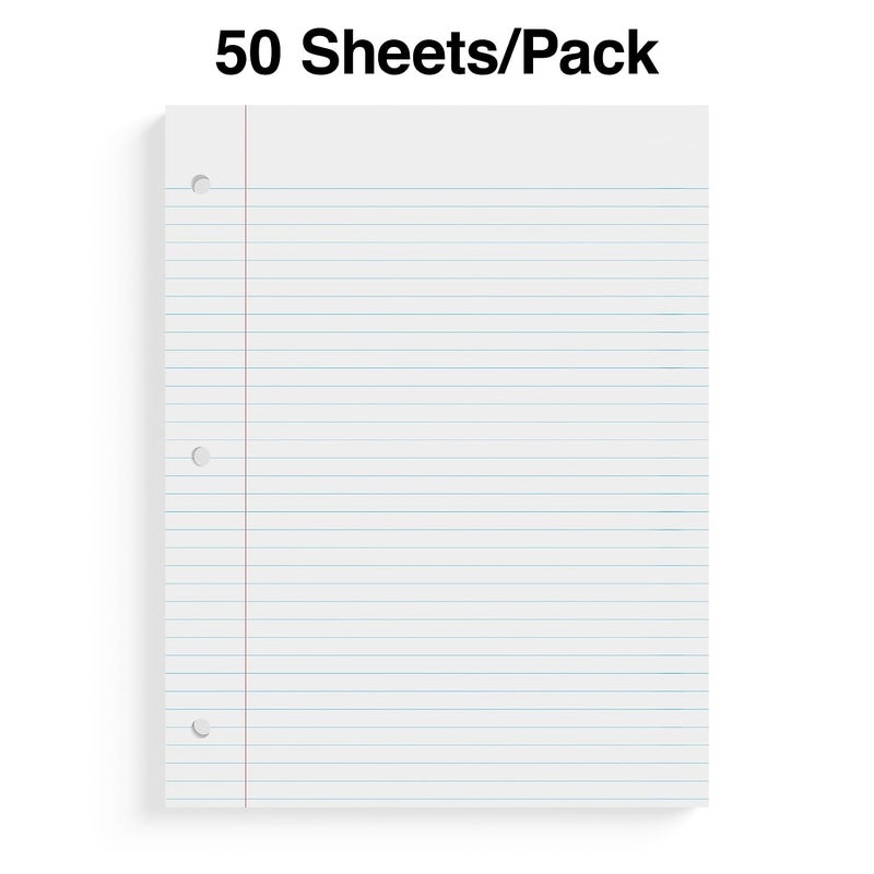 Staples 439497 Heavyweight College Ruled Filler Paper 8.5-Inch x 11-Inch 50 Sh./PK (22643) - Image 2